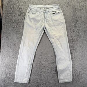 Bearcliff Jean Men 34x31 Blue Cotton Denim Straight Slim Workwear Travel Stretch